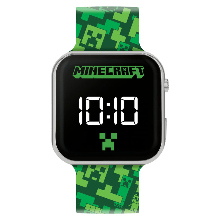 Minecraft Green Printed LED Watch
