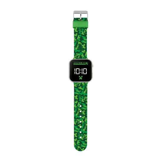 Minecraft Green Printed LED Watch