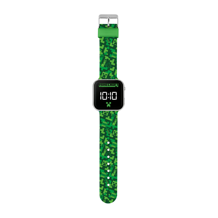 Minecraft Green Printed LED Watch