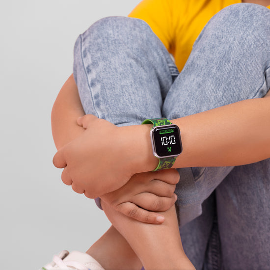 Minecraft Green Printed LED Watch