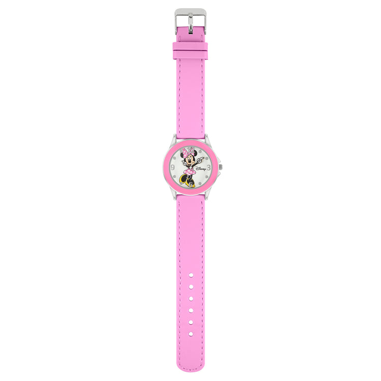 Minnie Mouse Pink Canvas Time Teacher Watch