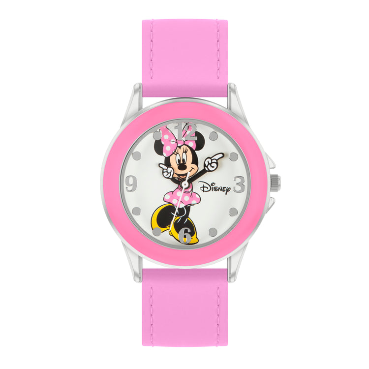 Minnie Mouse Pink Canvas Time Teacher Watch