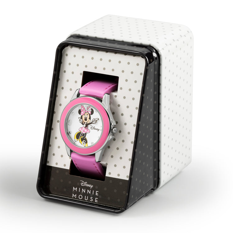 Minnie Mouse Pink Canvas Time Teacher Watch