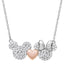 Mickey & Minnie Sterling Silver Heart Necklace