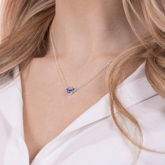 Minnie Sterling Silver December Birthstone Crystal Necklace
