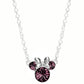 Minnie Sterling Silver February Birthstone Crystal Necklace