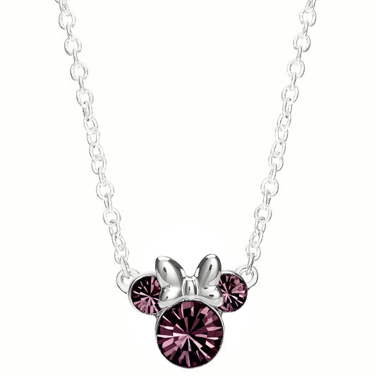 Minnie Sterling Silver February Birthstone Crystal Necklace