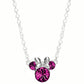 Minnie Sterling Silver October Birthstone Crystal Necklace