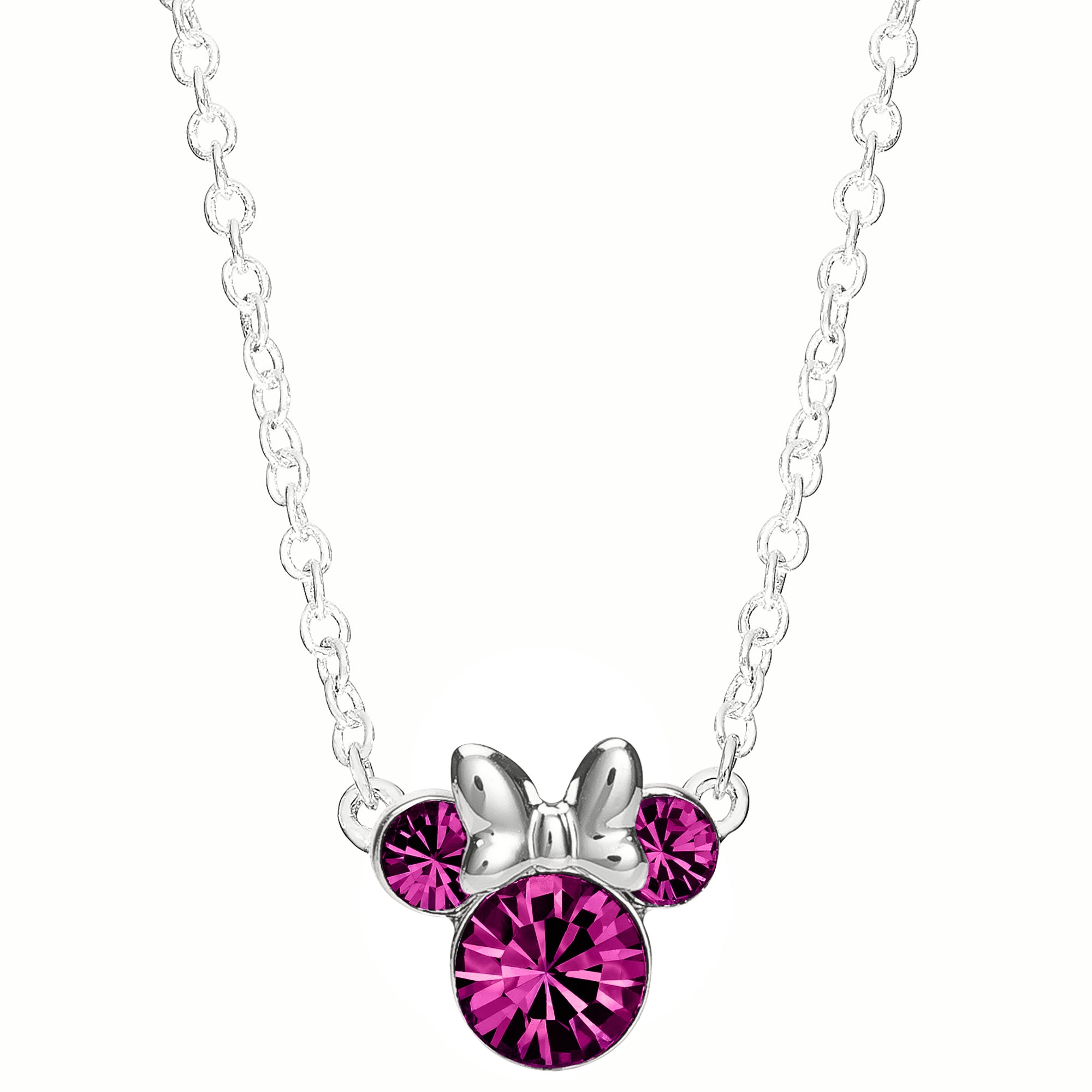 Minnie Sterling October Birthstone Crystal Necklace