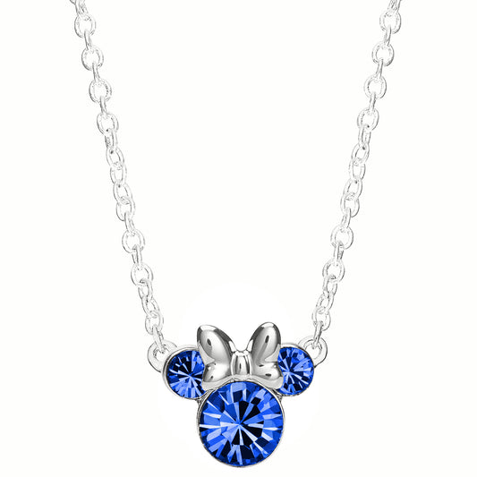 Minnie Sterling Silver September Birthstone Crystal Necklace