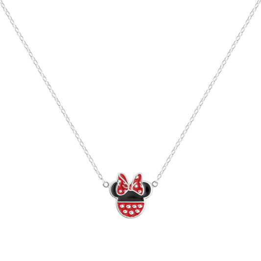 Sterling Silver Minnie Mouse Bow Pendant Necklace