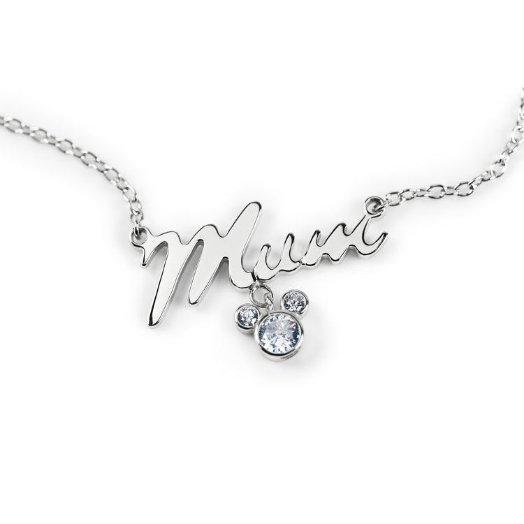 Mickey Sterling Silver ‘Mum’ Necklace