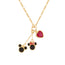 Mickey & Minnie Mouse Gold Plated Sterling Silver Necklace