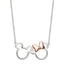 Mickey and Minnie Silver & Rose Gold Plated Sillhouette Necklace