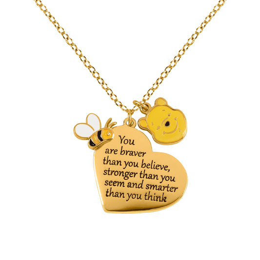 Winnie The Pooh Gold Plated Heart Necklace