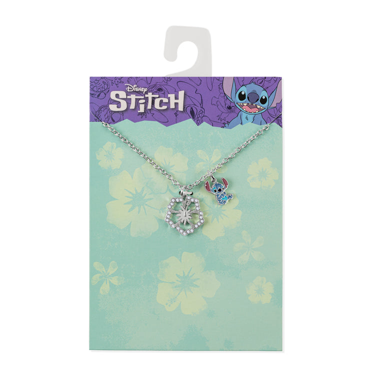 Lilo & Stitch Silver Flower Charm Necklace