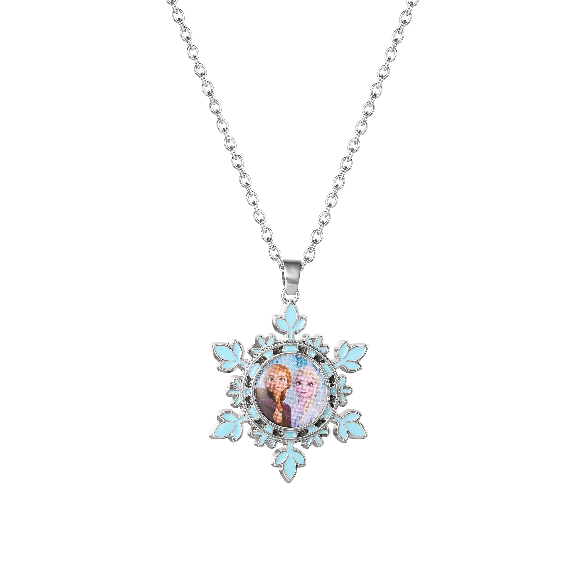 Disney Frozen II Anna & Elsa Snowflake Necklace