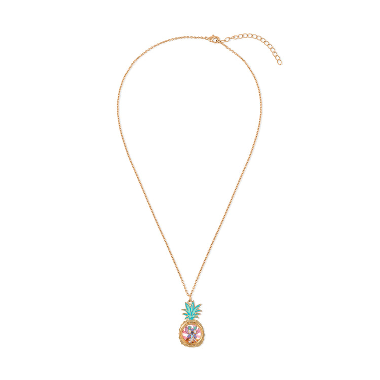 Lilo & Stitch Floating Stones Pineapple Pendant Necklace