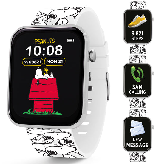 Peanuts Snoopy White Printed Strap Smart Watch