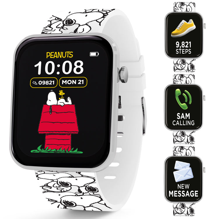 Peanuts Snoopy White Printed Strap Smart Watch