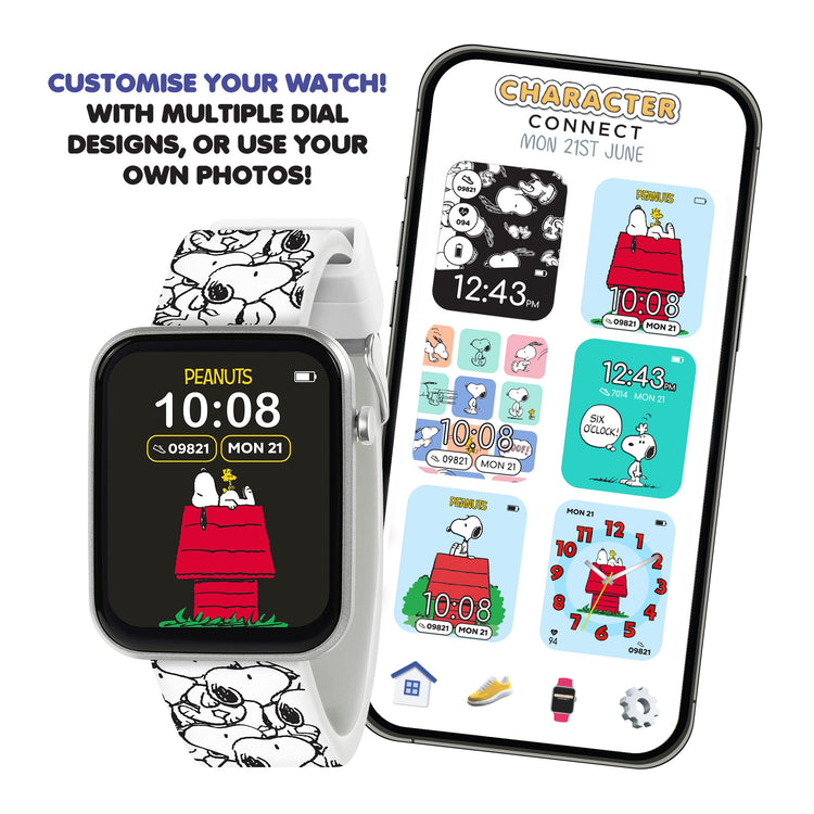 Peanuts Snoopy White Printed Strap Smart Watch
