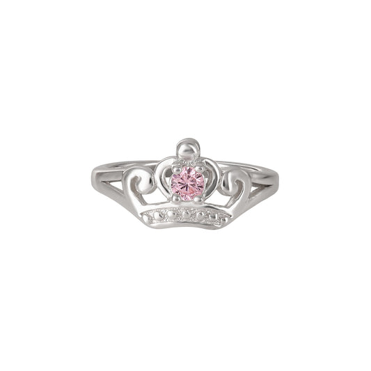 Disney Princess Children's Sterling Silver CZ Crown Size 4 Ring