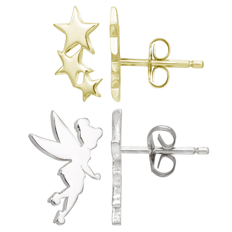 Tinkerbell & Star Sterling Silver Earring Set