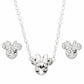 Minnie Silver Plated Crystal Necklace and Stud Earring Set