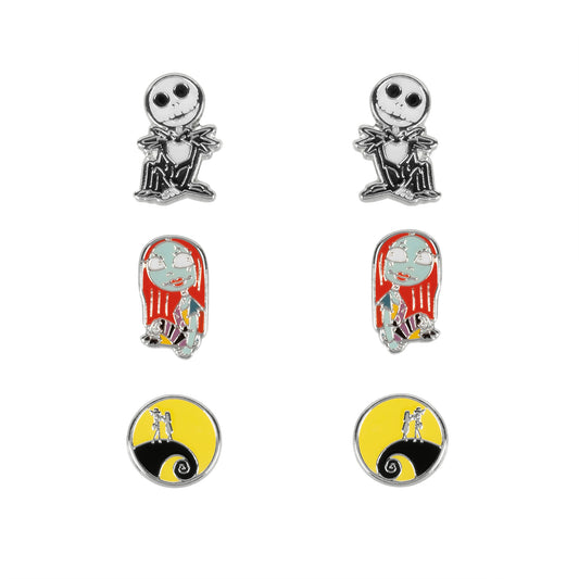 Nightmare Before Christmas Jack & Sally Trio Earring Set