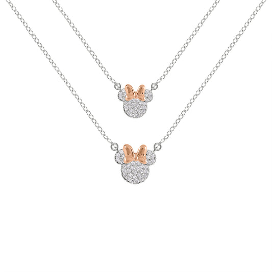 Minnie Stone Set Mother & Daughter Necklace Set