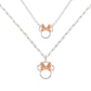 Minnie Two Tone Plated Mother & Daughter Necklace Set