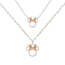 Minnie Two Tone Plated Mother & Daughter Necklace Set