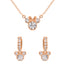 Minnie Rose Gold Silver Plated Crystal Earrings & Necklace Set