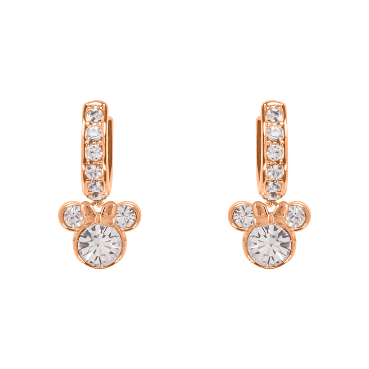 Minnie Rose Gold Silver Plated Crystal Earrings & Necklace Set