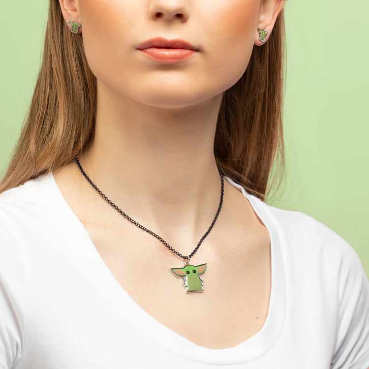 The Mandalorian Grogu Earring and Pendant Set