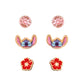 Lilo & Stitch Trio Flower Earring Set