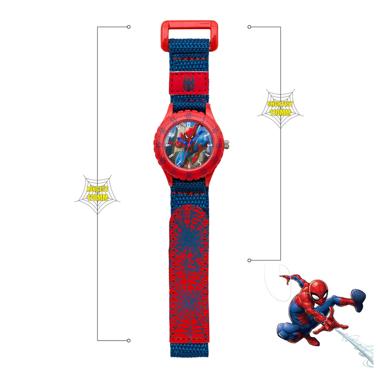 Spider-Man Blue Canvas Time Teacher Watch