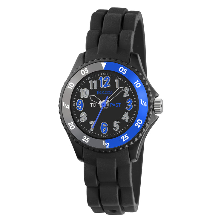 Tikkers Black Silicone Time Teacher Watch