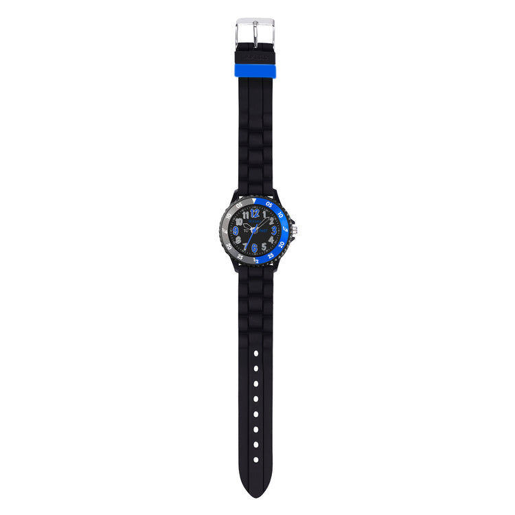 Tikkers Black Silicone Time Teacher Watch