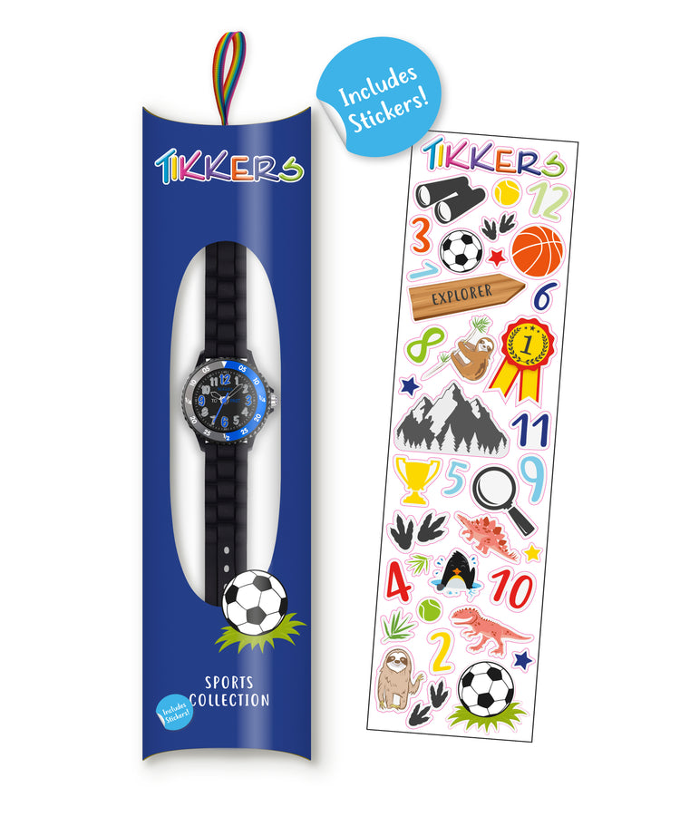 Tikkers Black Silicone Time Teacher Watch