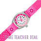 Tikkers Pink Canvas Flower Time Teacher Watch