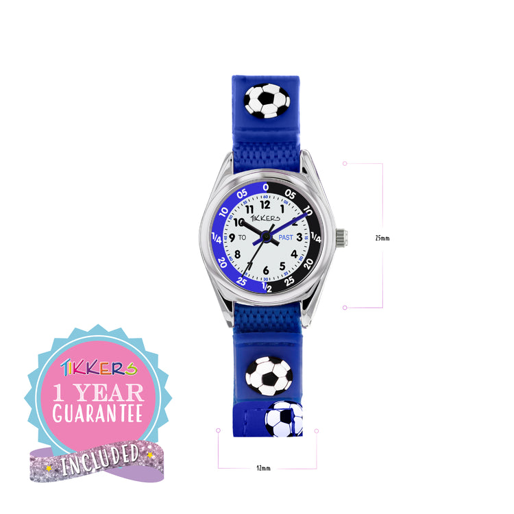 Tikkers Blue Canvas Football Time Teacher Watch