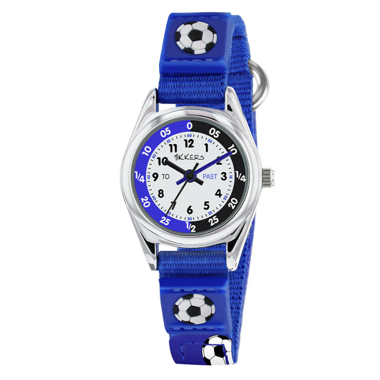 Tikkers Blue Canvas Football Time Teacher Watch