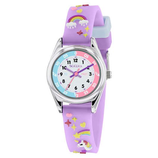 Tikkers Purple Silicone Strap 3D Unicorn Watch
