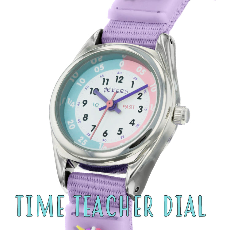 Tikkers Purple Canvas Strap Unicorn Watch