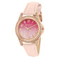Tikkers Pink PU Strap Ombre Glitter Dial Watch