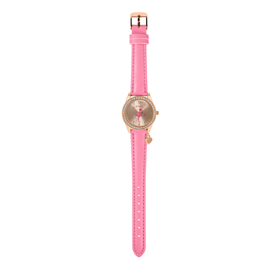 Tikkers Pink PU Strap Flamingo & Star Charm Watch