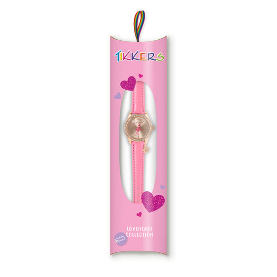 Tikkers Pink PU Strap Flamingo & Star Charm Watch