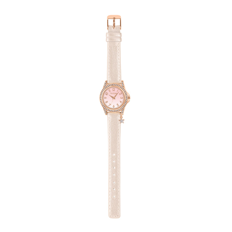 Tikkers Iridescent Strap Rose Gold Stone Set Watch