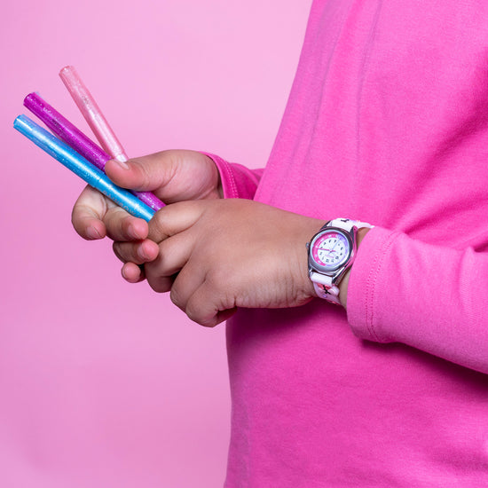 Tikkers Pink Strap Time Teacher Butterfly Watch